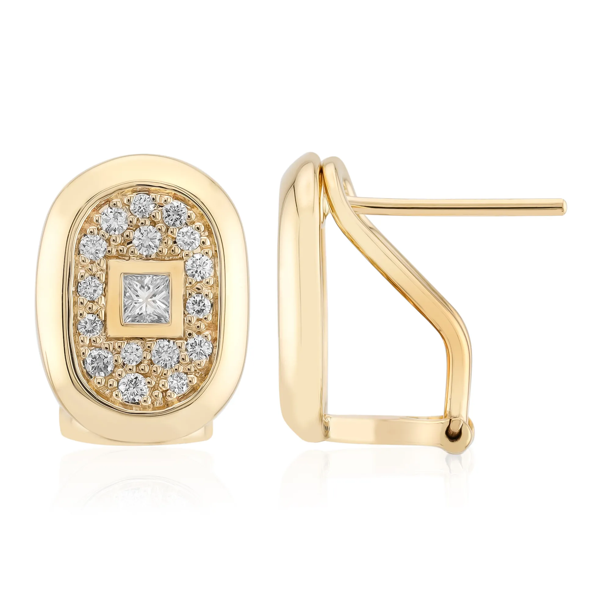 SI1 (G) Diamant-Goldohrringe