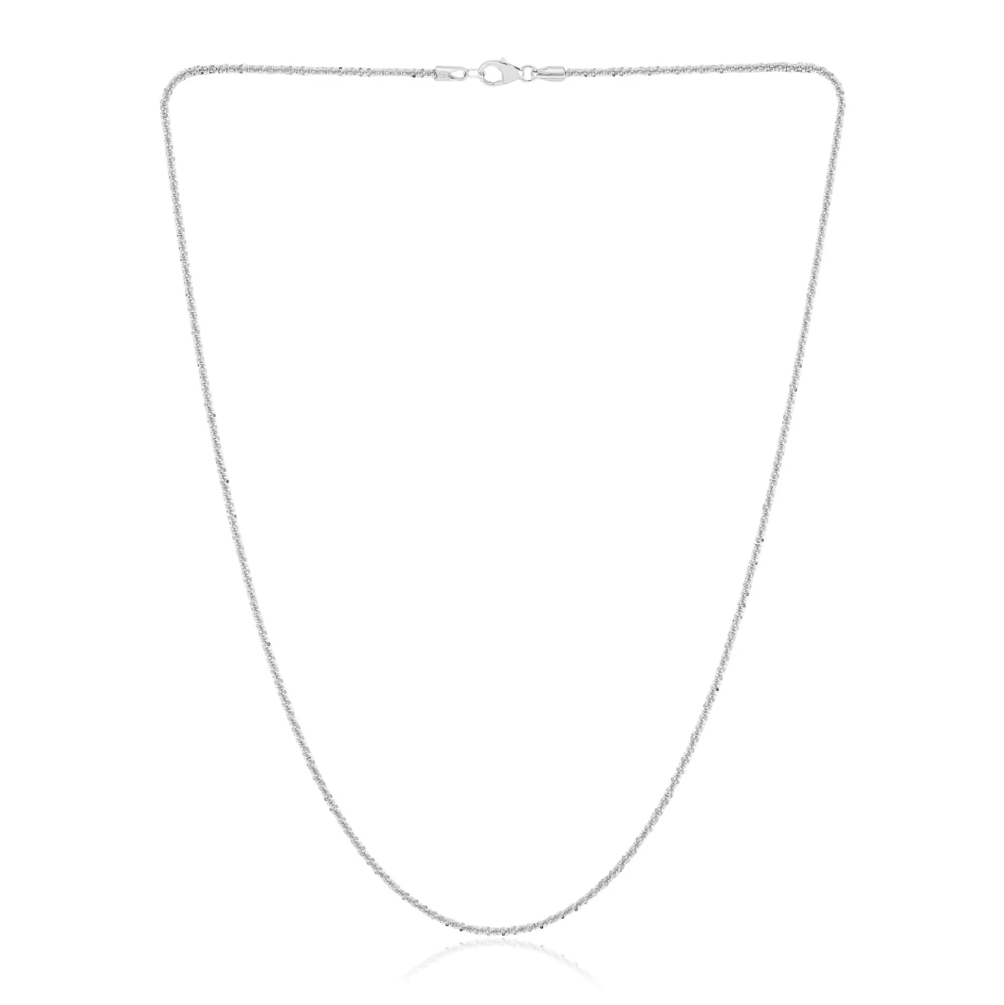 Silber-Criss-Cross-Kette - 3,92 g - 45,5 cm - rhodiniert