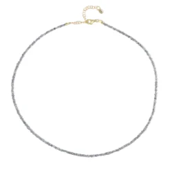 Silberfarbener Diamant-Silberhalskette
