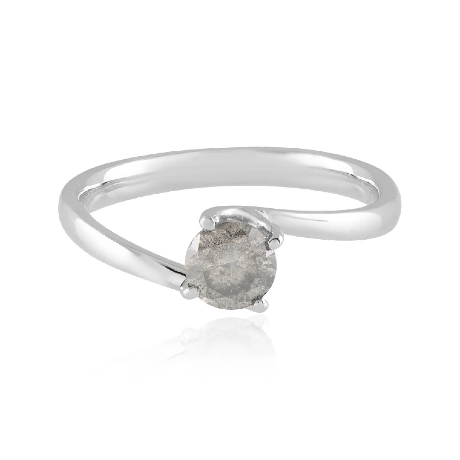 Silberfarbener I3 Brillant-Platinring
