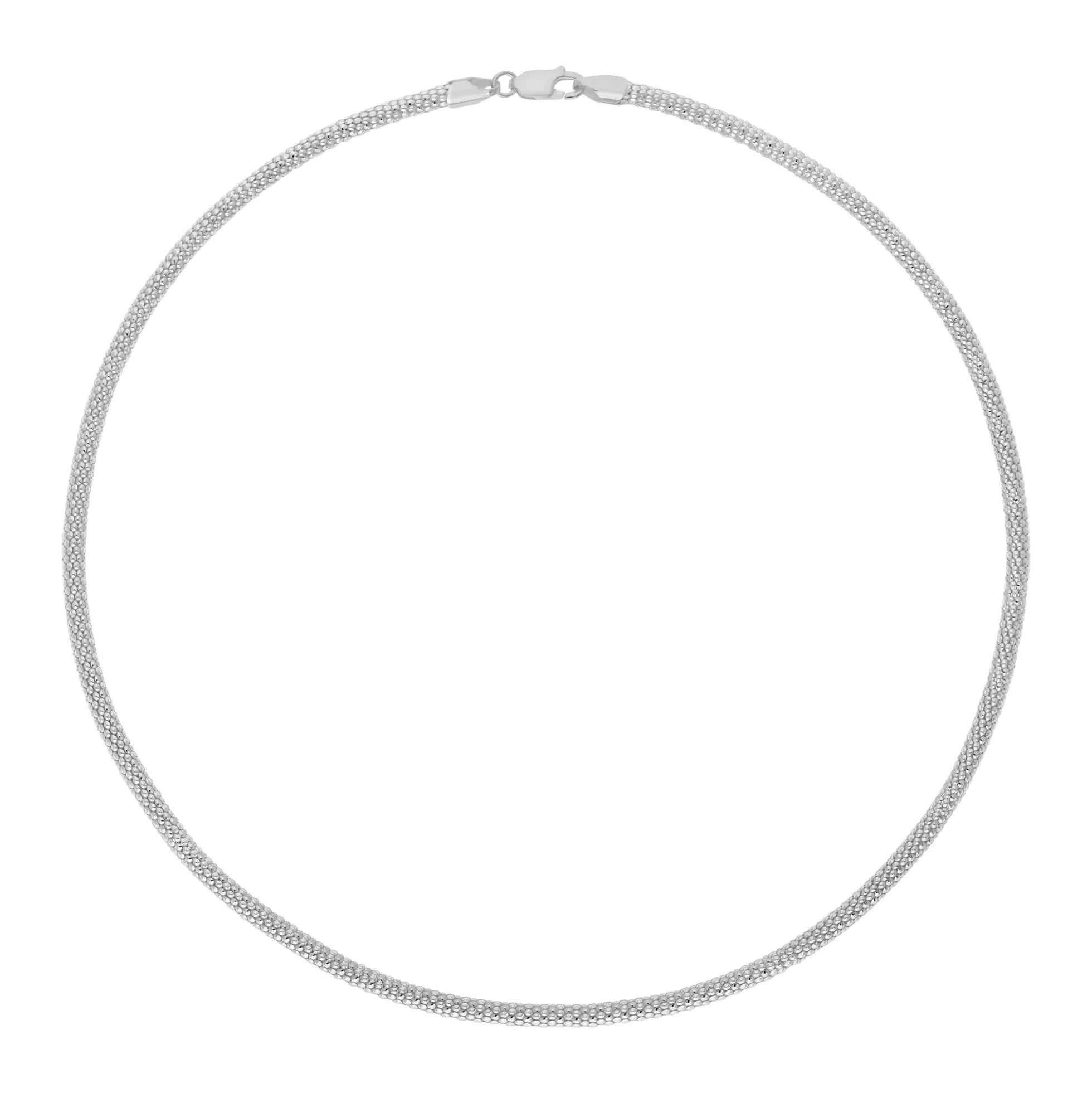 Silber-Popcornkette - 8,7 g - 45 cm - rhodiniert