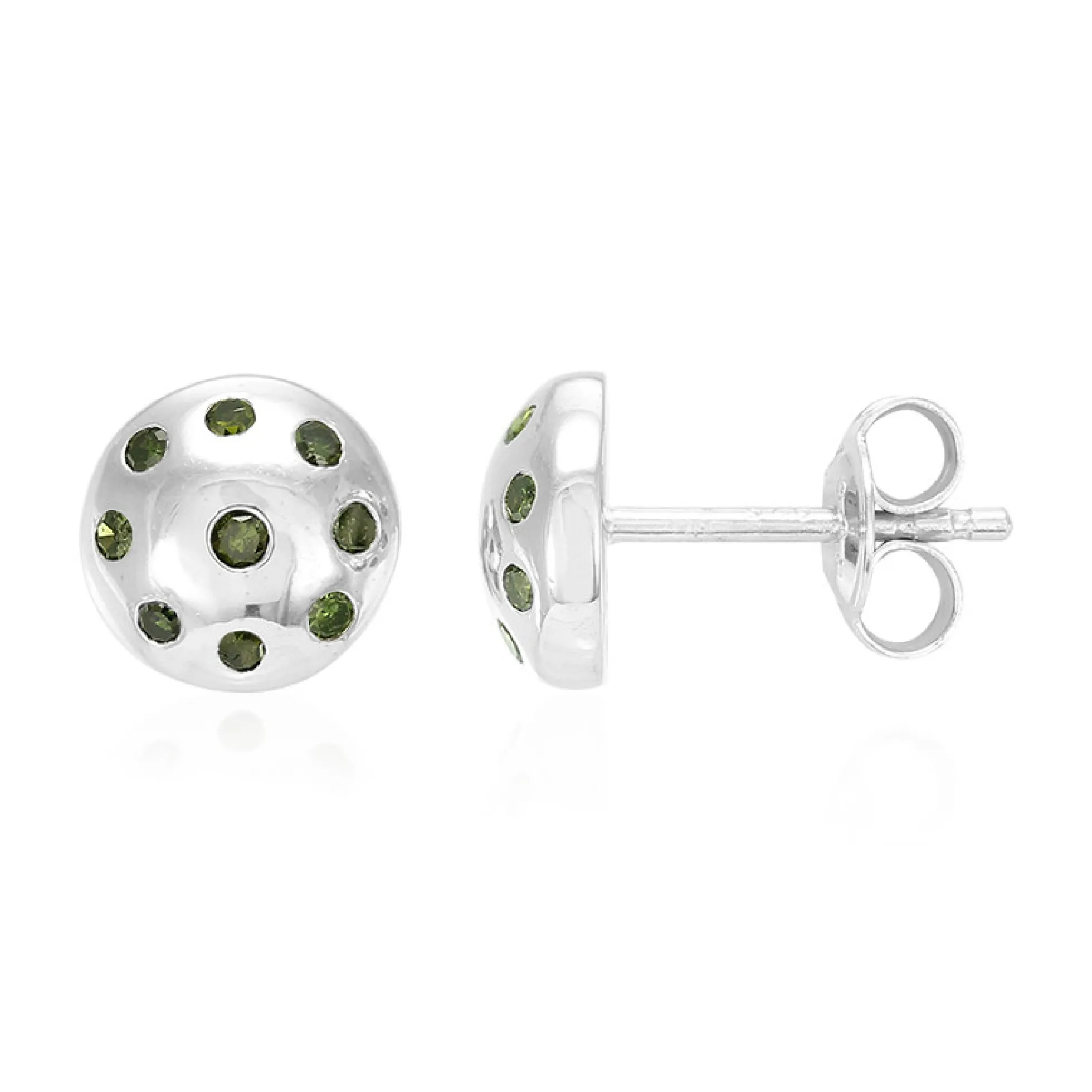 Smaragdgrüner Diamant-Silberohrringe