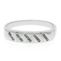 Smaragdgrüner Diamant-Silberring