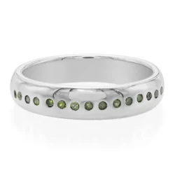 Smaragdgrüner Diamant-Silberring