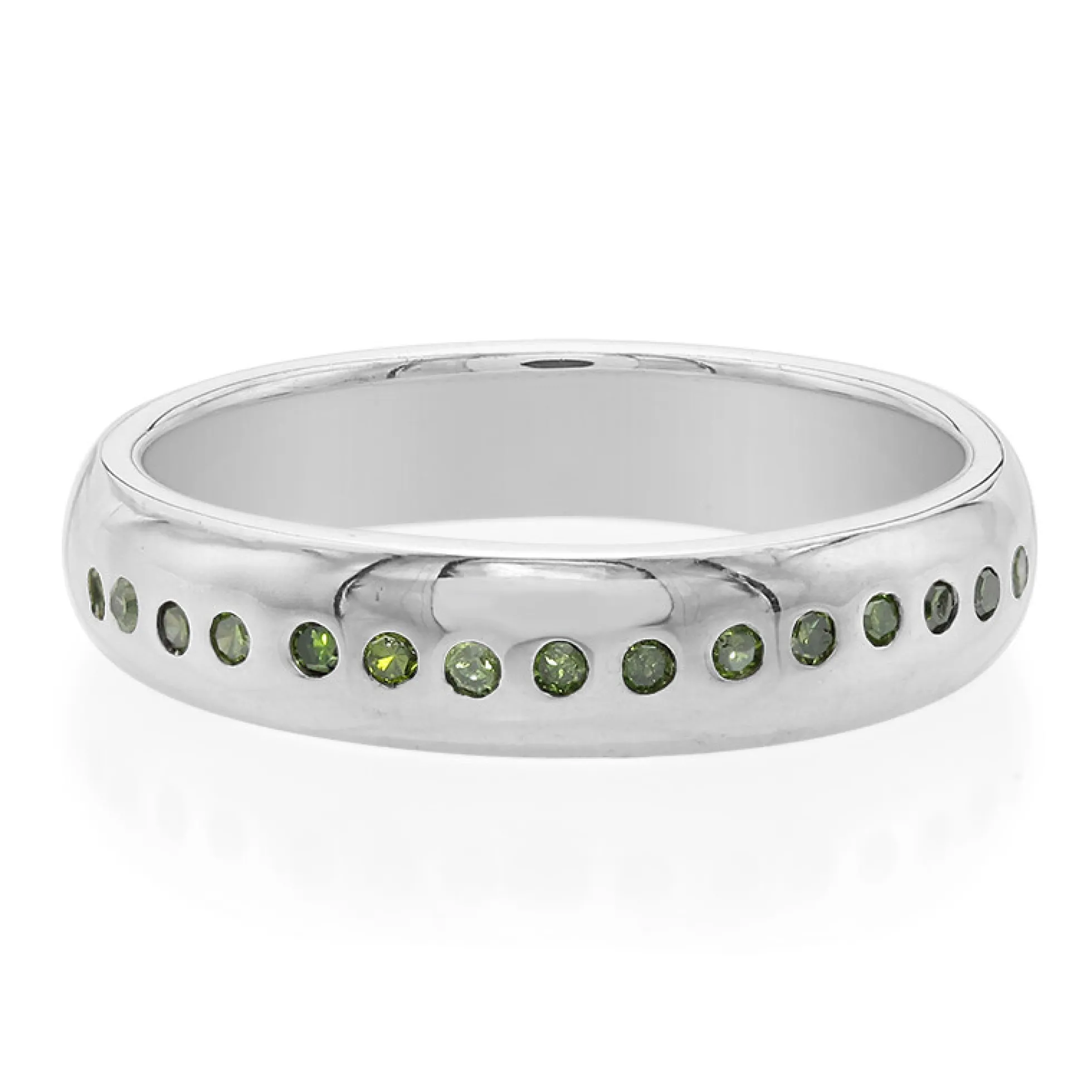 Smaragdgrüner Diamant-Silberring