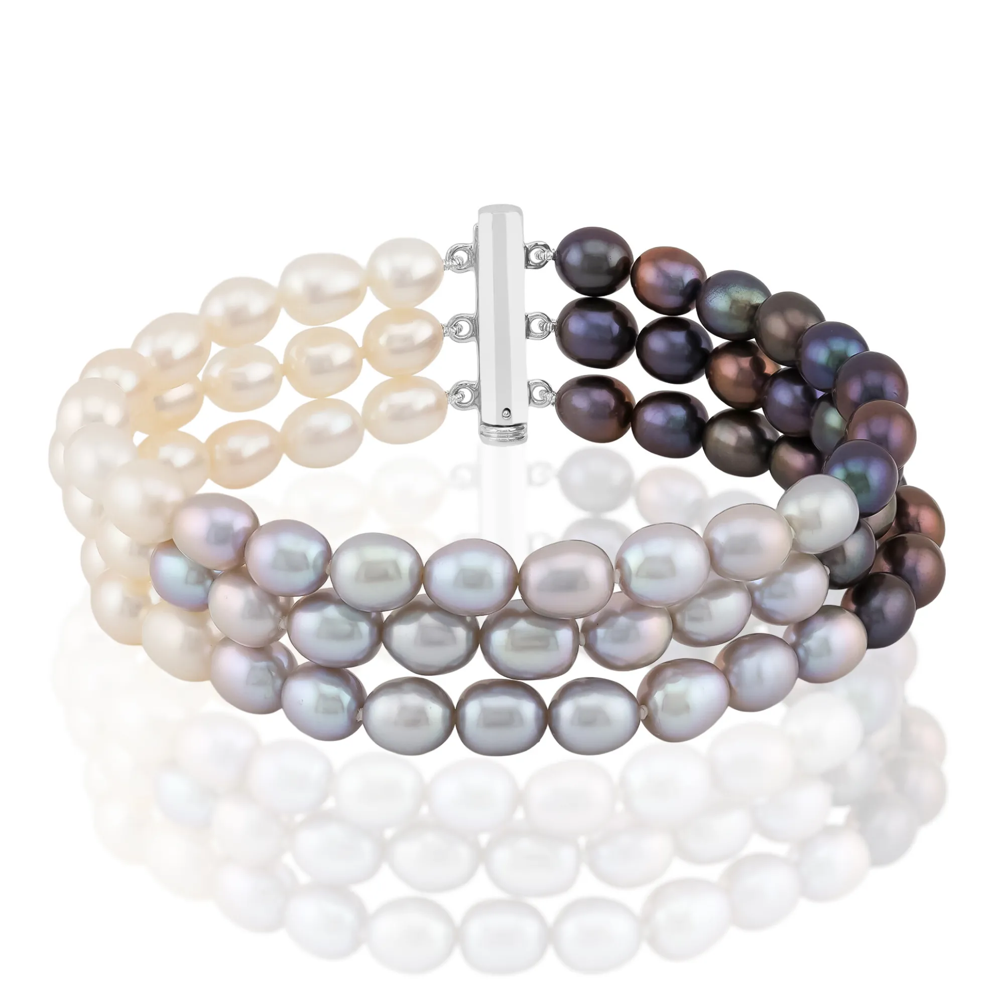 Süßwasserzuchtperlen-Silberarmband