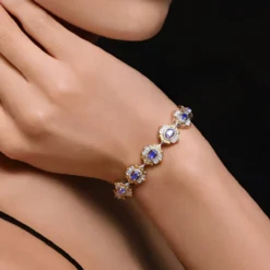 Tansanit-Silberarmband