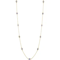 Tansanit-Silbercollier