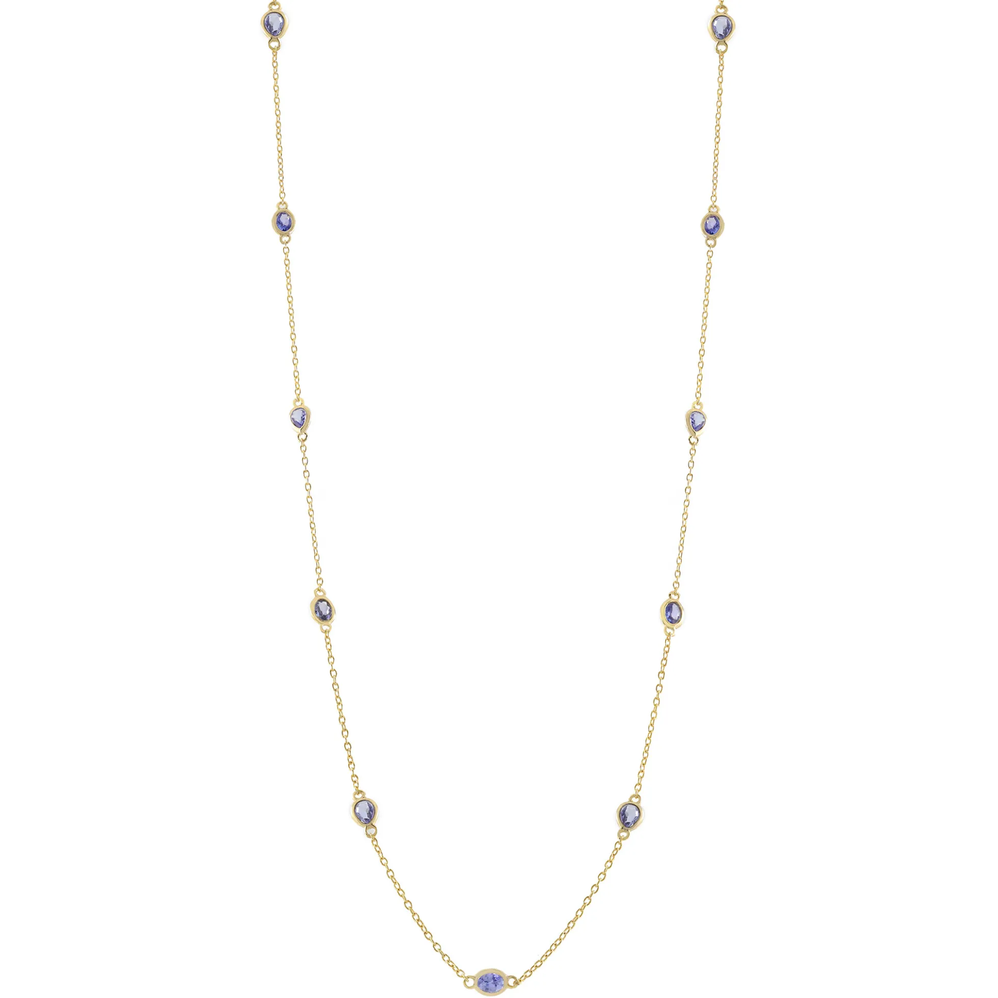 Tansanit-Silbercollier
