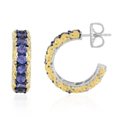 Tansanit-Silberohrringe