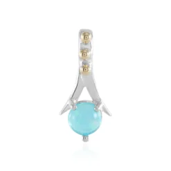 Äthiopischer Blauer Opal-Silberanhänger mit Gold