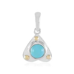 Äthiopischer Blauer Opal-Silberanhänger mit Gold