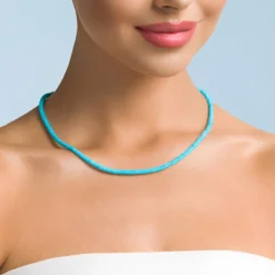 Äthiopischer Blauer Opal-Silberhalskette