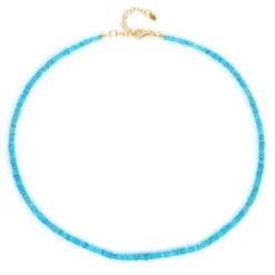 Äthiopischer Blauer Opal-Silberhalskette