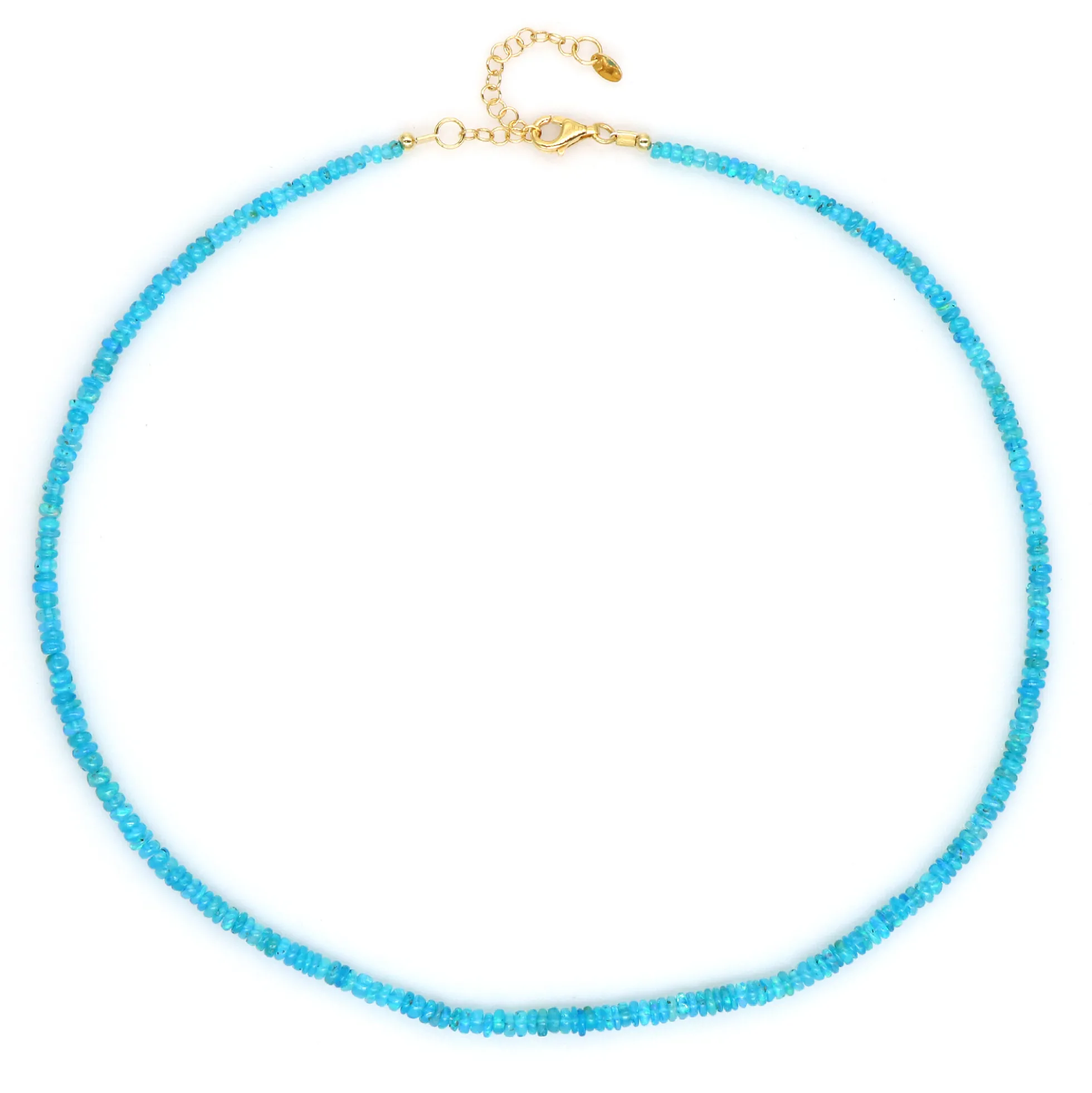 Äthiopischer Blauer Opal-Silberhalskette