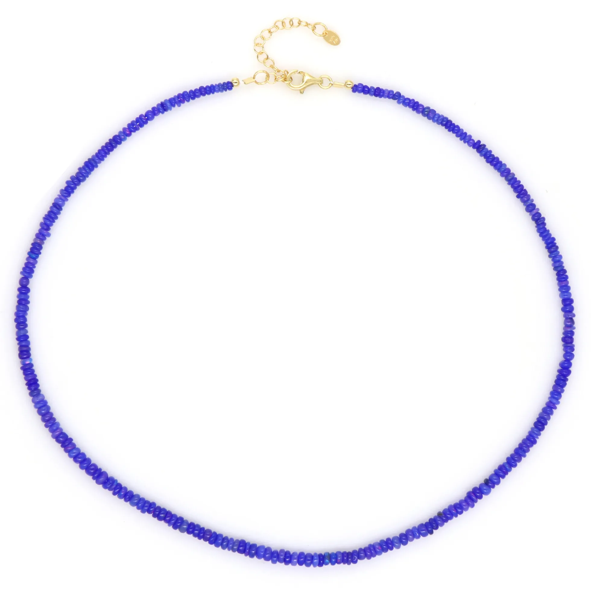 Äthiopischer Blauer Opal-Silberhalskette