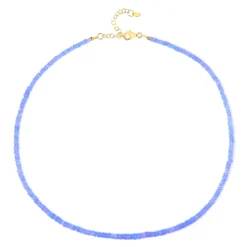 Äthiopischer Blauer Opal-Silberhalskette