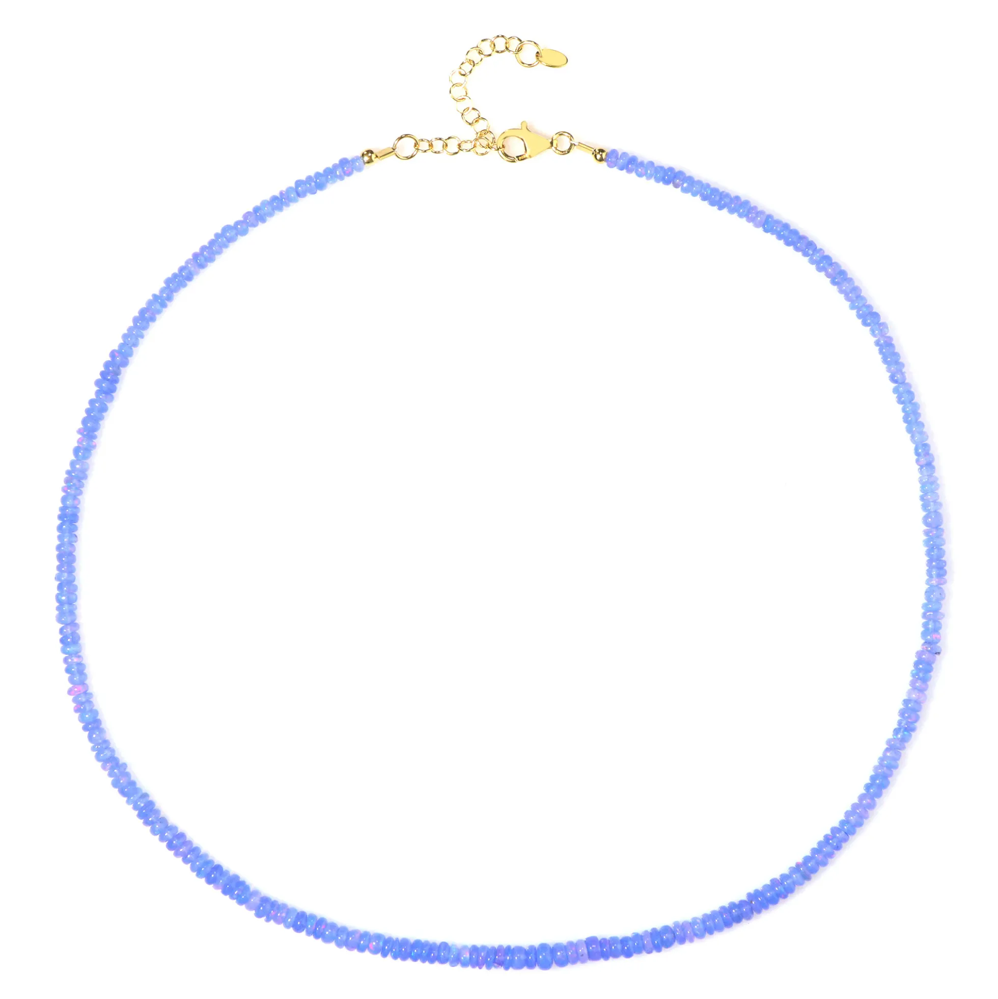 Äthiopischer Blauer Opal-Silberhalskette