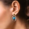 Äthiopischer Blauer Opal-Silberohrringe