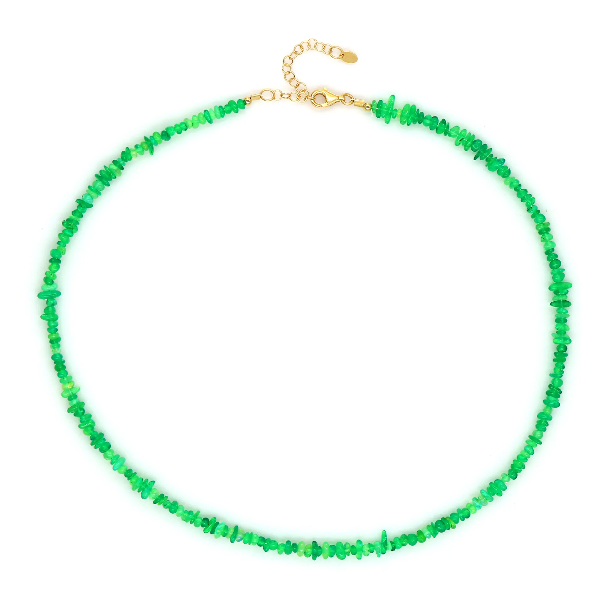 Äthiopischer Grüner Opal-Silberhalskette