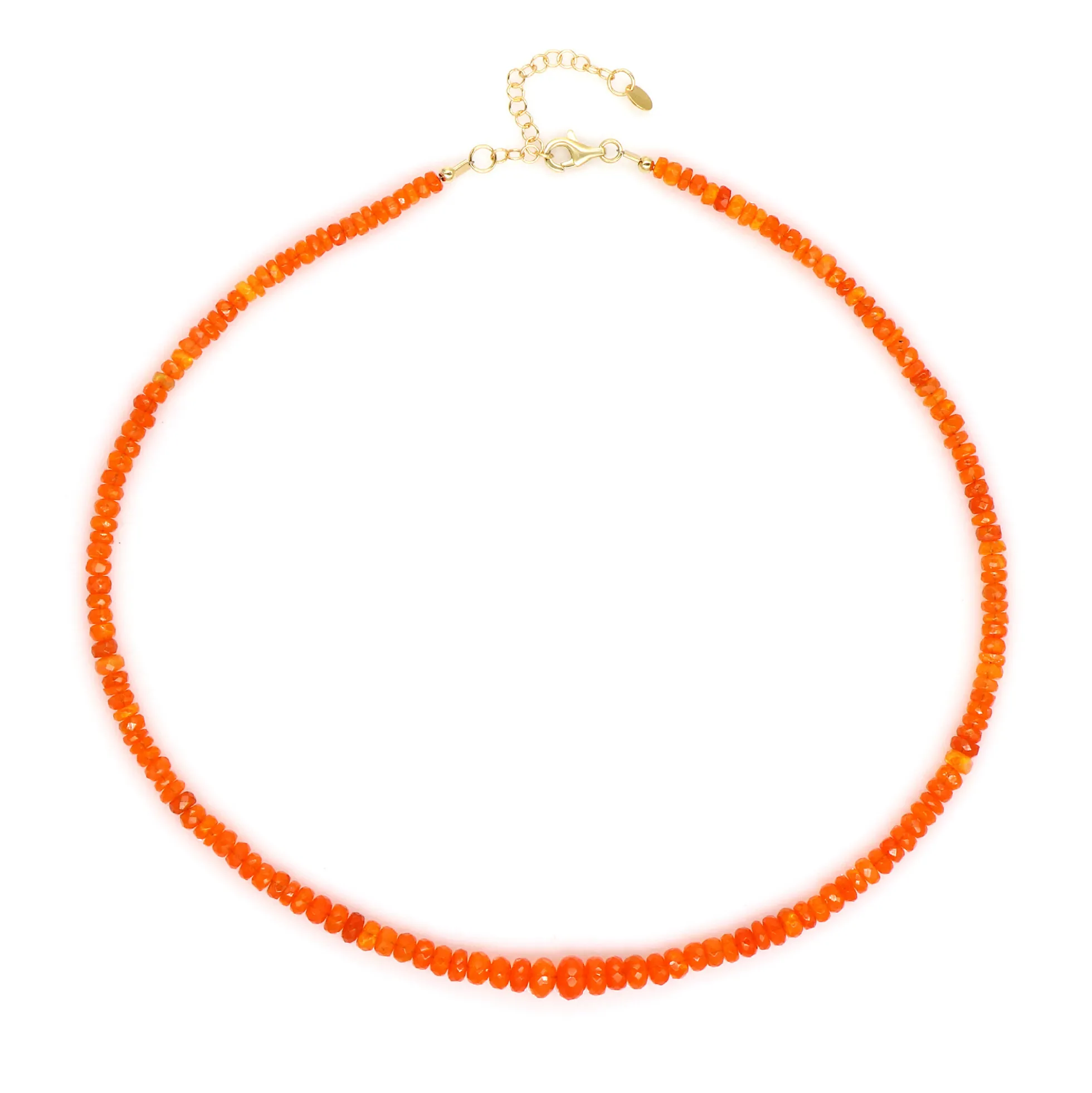 Äthiopischer Oranger Opal-Silberhalskette