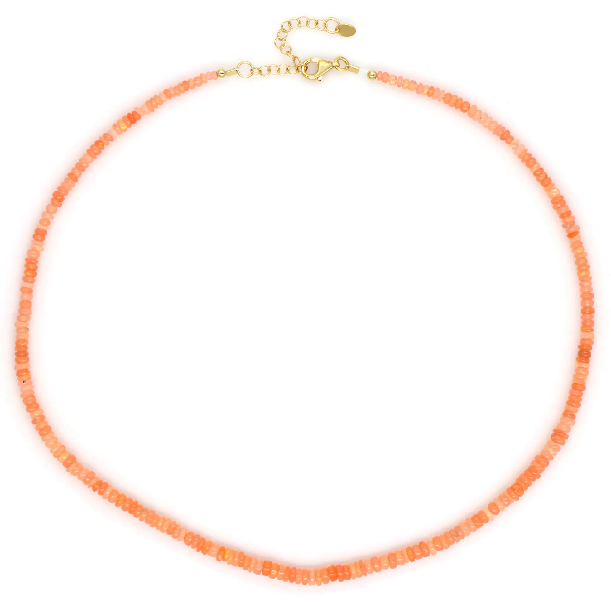 Äthiopischer Oranger Opal-Silberhalskette