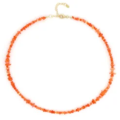 Äthiopischer Oranger Opal-Silberhalskette