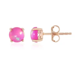 Äthiopischer Pinkfarbener Opal-Silberohrringe