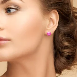 Äthiopischer Pinkfarbener Opal-Silberohrringe