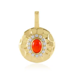 Äthiopischer Roter Opal-Silberanhänger