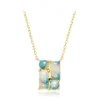Türkis-Mosaik-Silbercollier