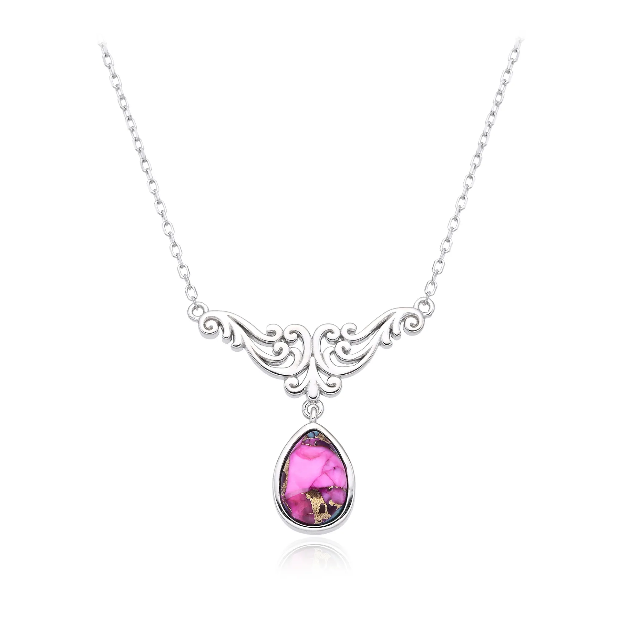 Türkis-Mosaik-Silbercollier