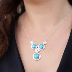 Türkis-Silbercollier