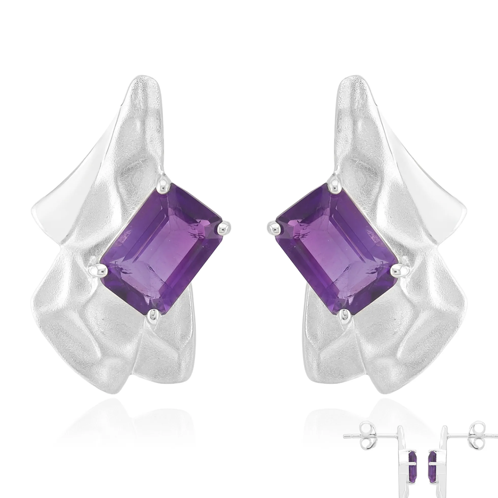 Uruguay-Amethyst-Silberohrringe