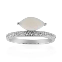 Weißer Opal-Silberring