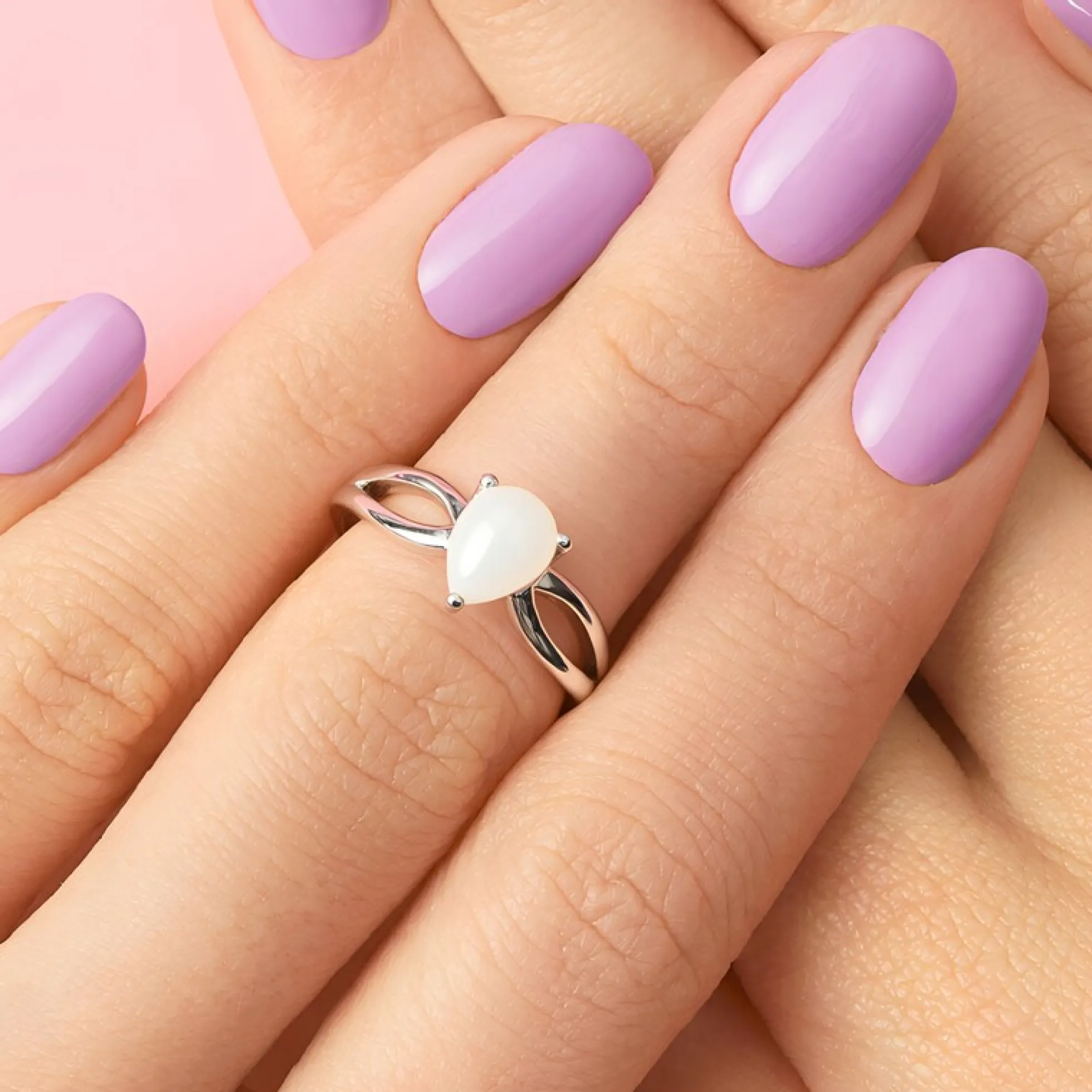 Weißer Opal-Silberring