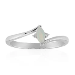 Weißer Opal-Silberring