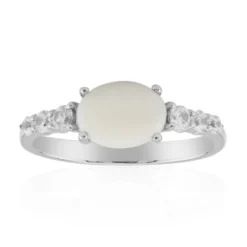 Weißer Opal-Silberring