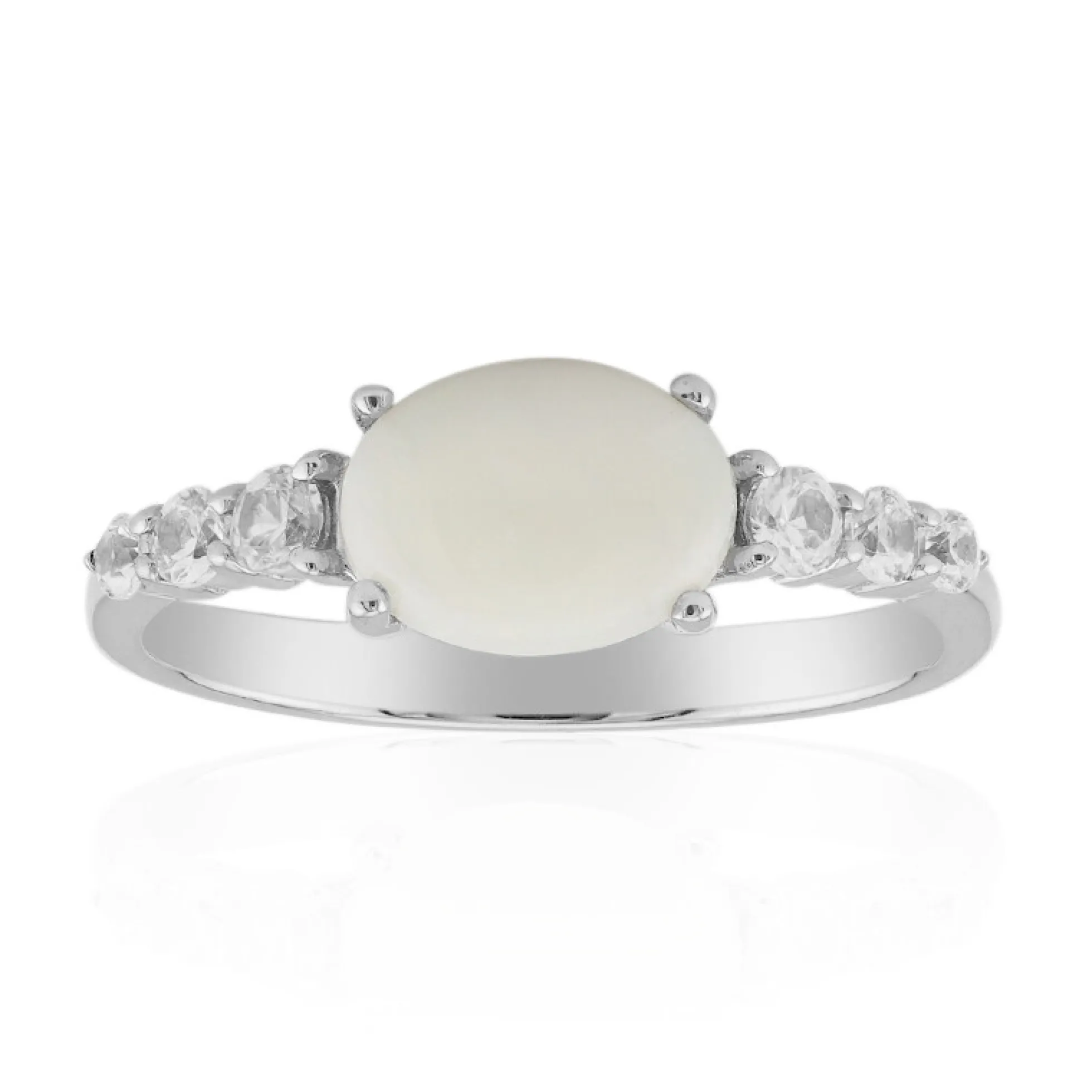 Weißer Opal-Silberring
