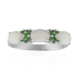 Weißer Opal-Silberring