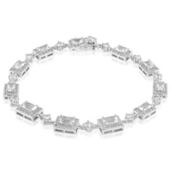 Weißer Topas-Silberarmband