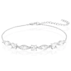 Weißer Topas-Silberarmband