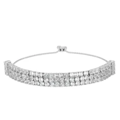 Weißer Topas-Silberarmband