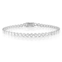 Weißer Topas-Silberarmband