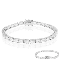 Weißer Topas-Silberarmband