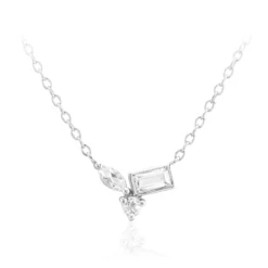 Weißer Topas-Silbercollier