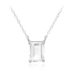 Weißer Topas-Silbercollier