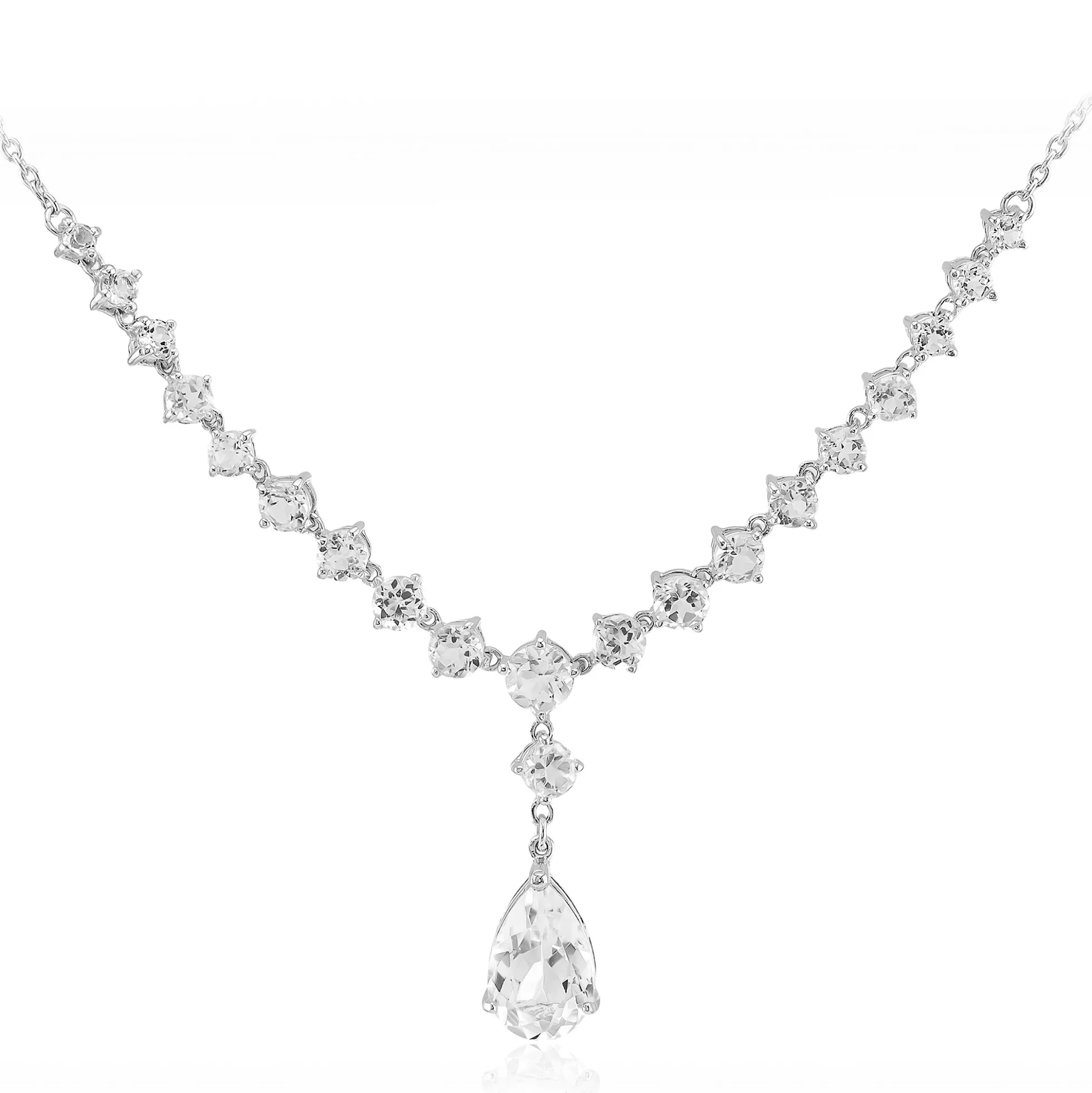 Weißer Topas-Silbercollier