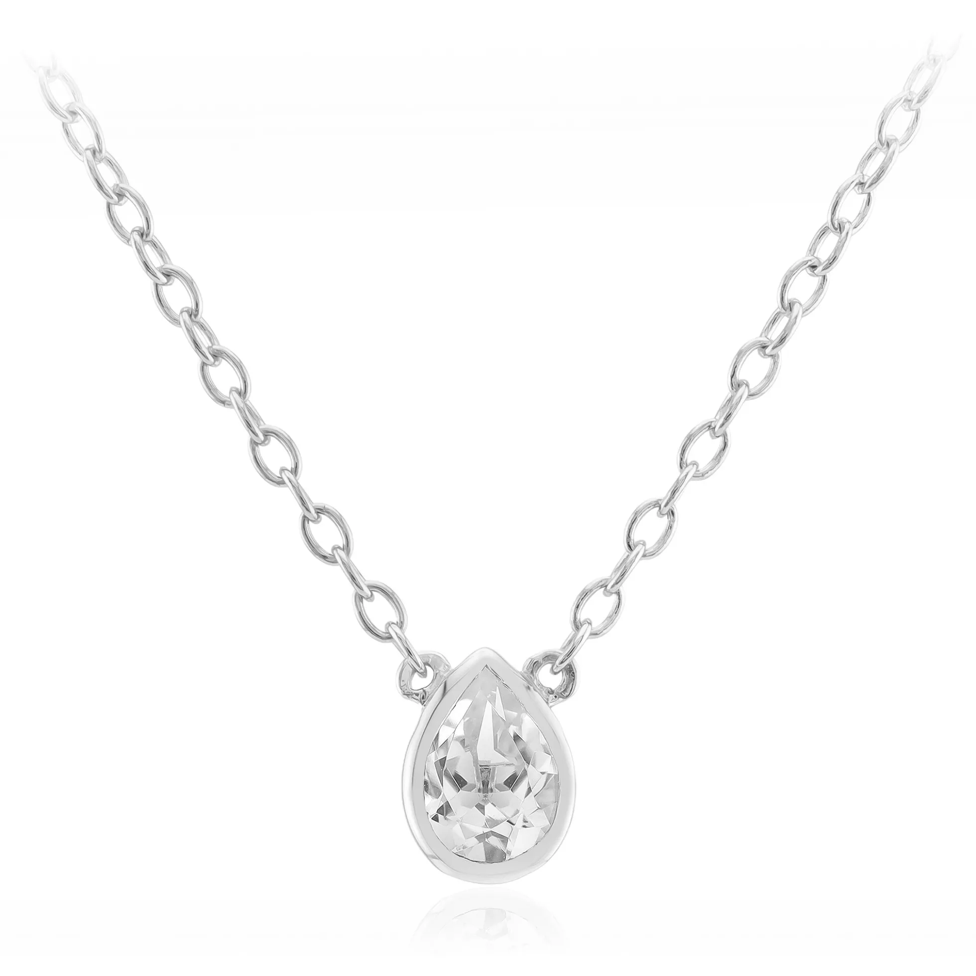 Weißer Topas-Silbercollier