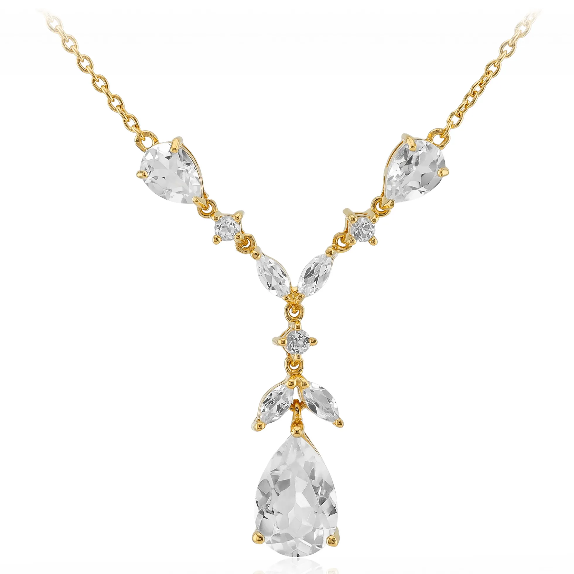 Weißer Topas-Silbercollier